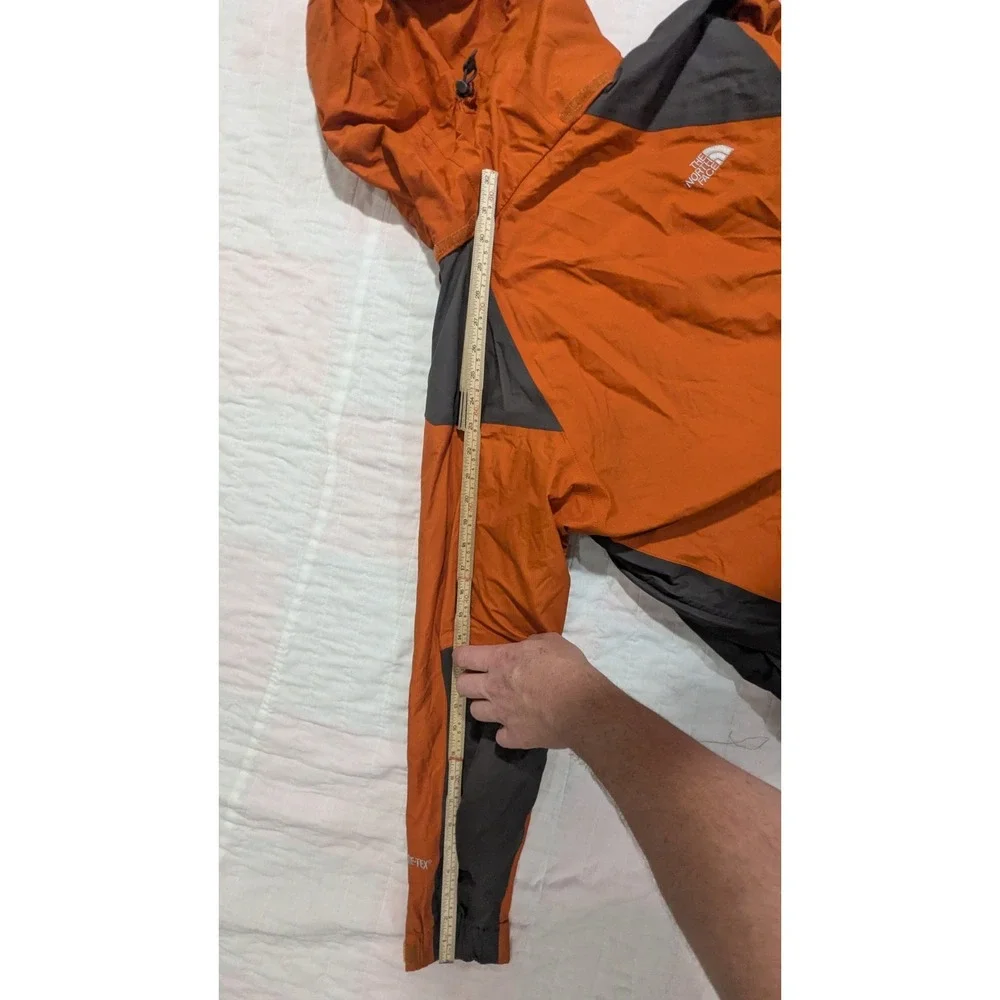THE NORTH FACE Men's Small Orange Gore-Tex Waterproof Ripstop Rain Jacket Hooded